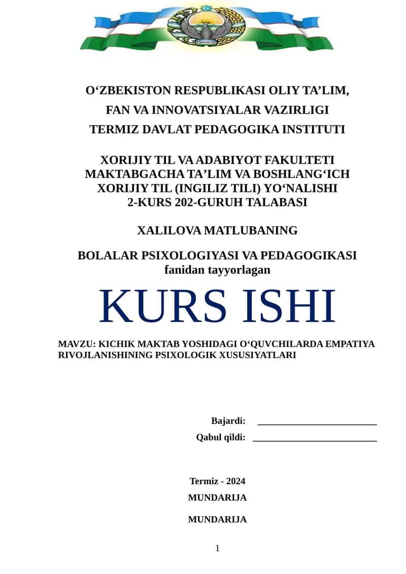 KICHIK MAKTAB YOSHIDAGI O‘QUVCHILARDA EMPATIYA RIVOJLANISHINING PSIXOLOGIK XUSUSIYATLARI 1