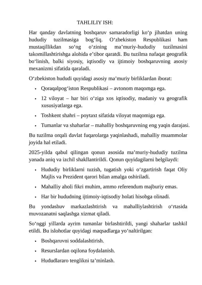 Hududiy Tuzilma 1