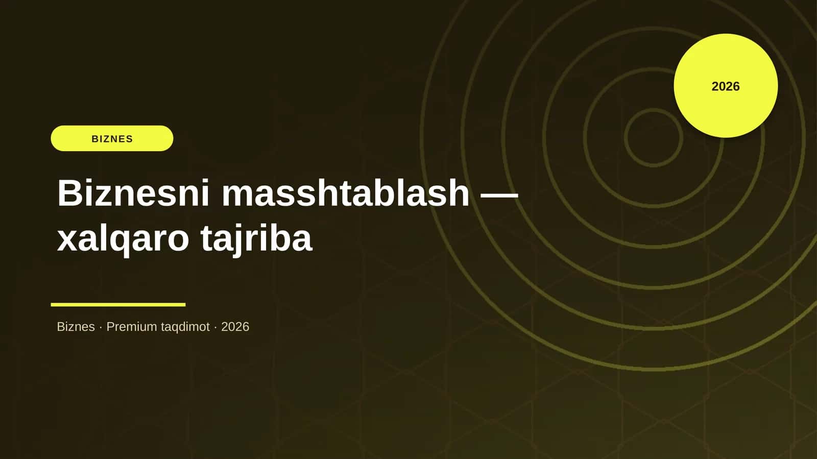 Biznesni masshtablash — xalqaro tajriba 1