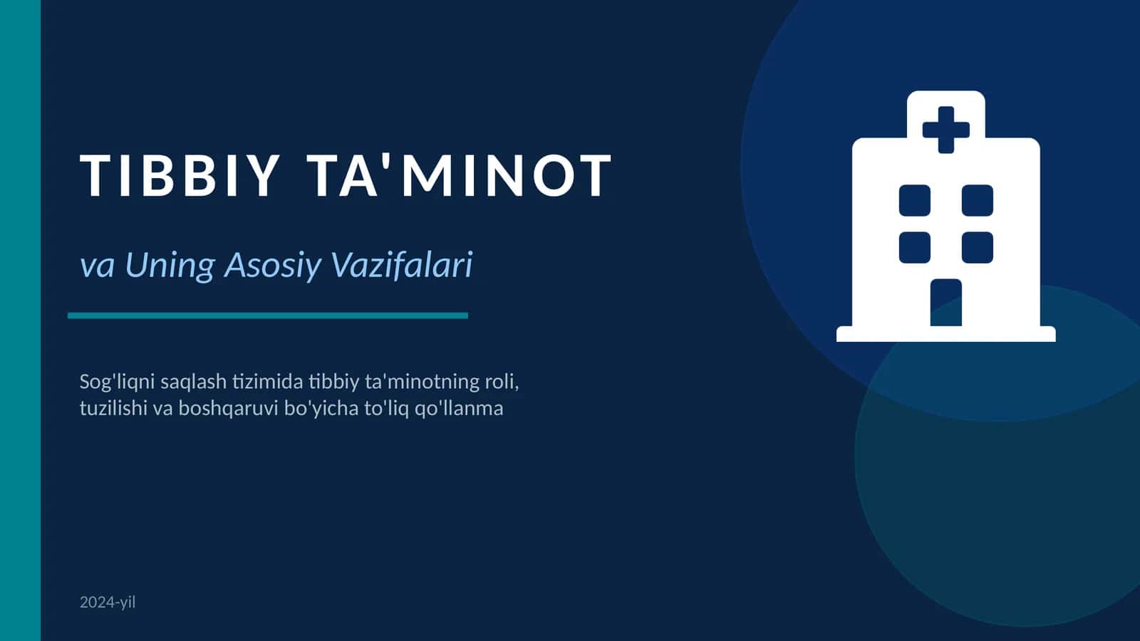 Tibbiy ta'minot va uning asosiy vazifalarini o'rganish 1