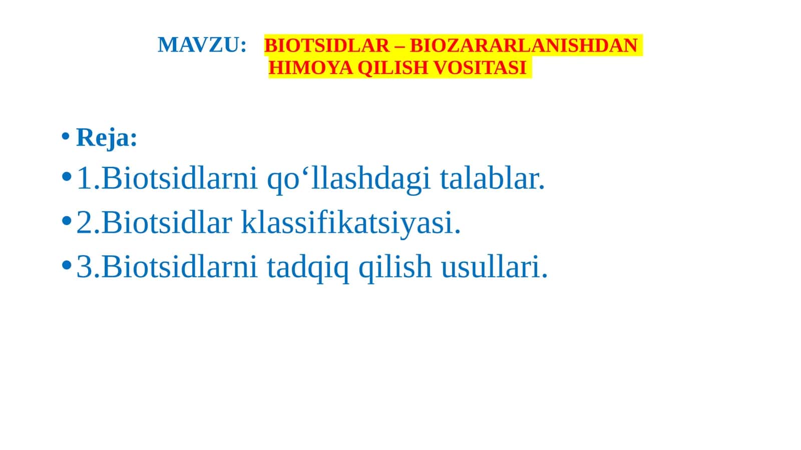 BIOTSIDLAR – BIOZARARLANISHDAN  HIMOYA QILISH VOSITASI 1