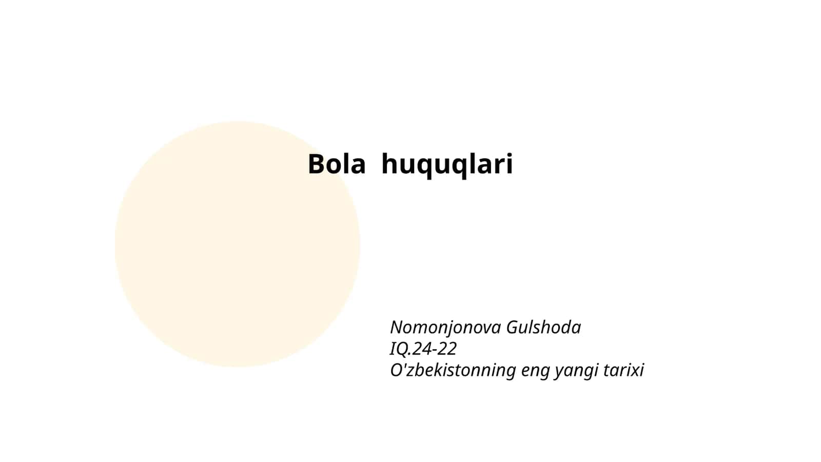 Bola huquqlari 1