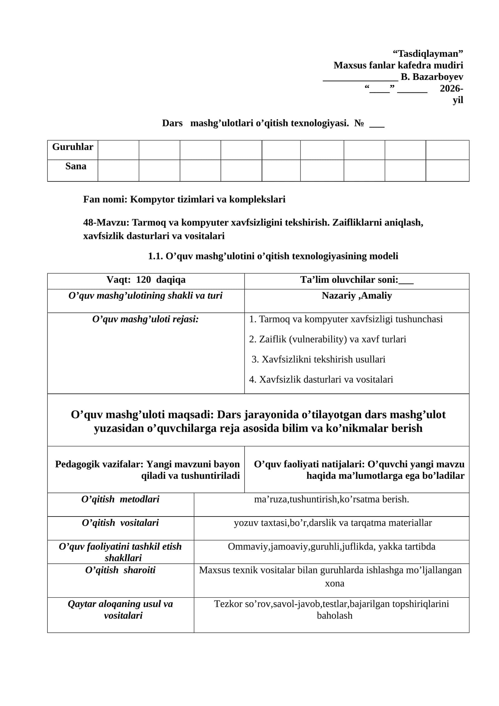 Kompyuter tizimlari va komplekslari 1