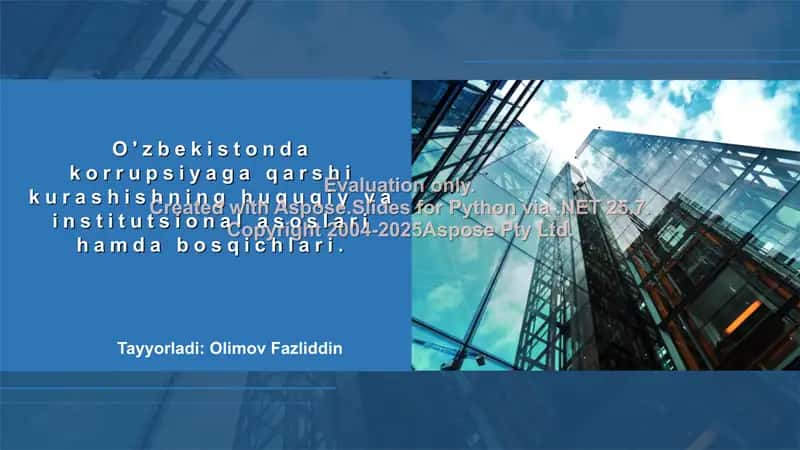O'zbekistonda korrupsiyaga qarshi kurashishning huquqiy va institutsional asoslari 1