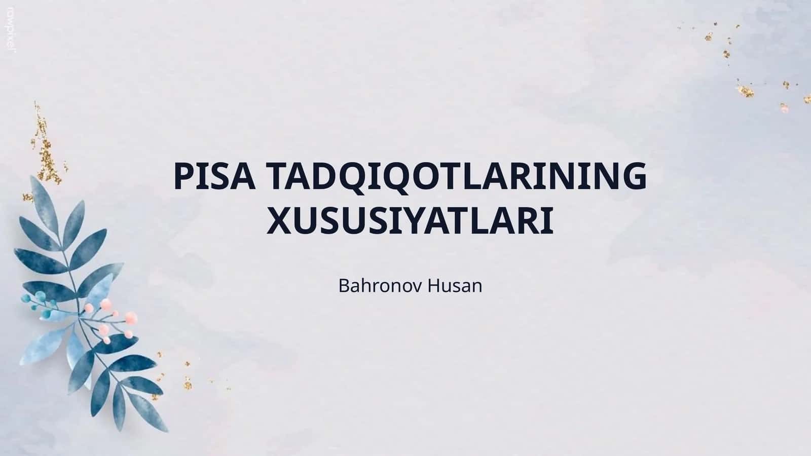 PISA TADQIQOTLARINING XUSUSIYATLARI 1