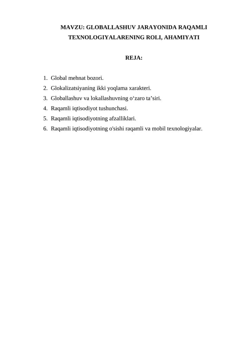 GLOBALLASHUV JARAYONIDA RAQAMLI TEXNOLOGIYALARENING ROLI 1