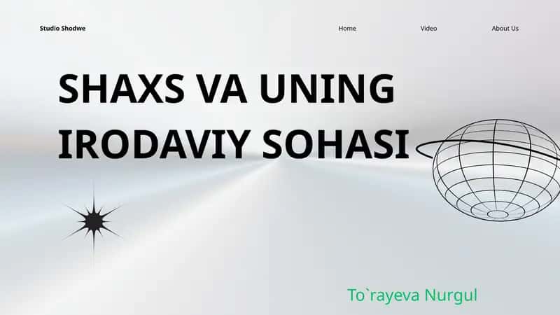Shaxs va uning Irodaviy sohasi 1