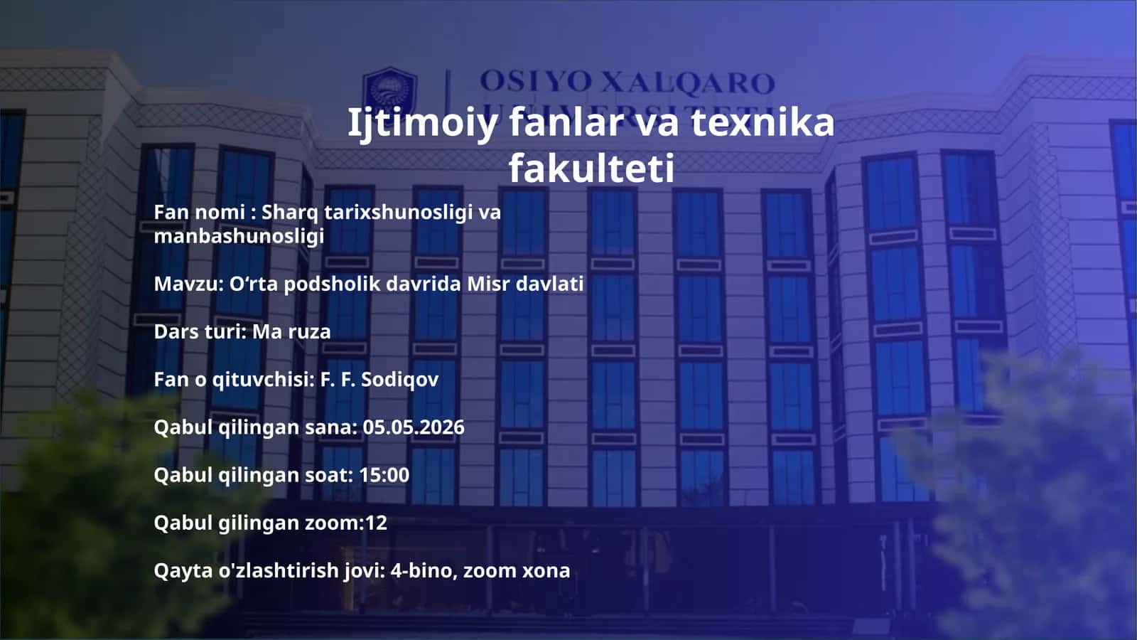 O‘RTA PODSHOLIK DAVRIDA MISR DAVLATI 1