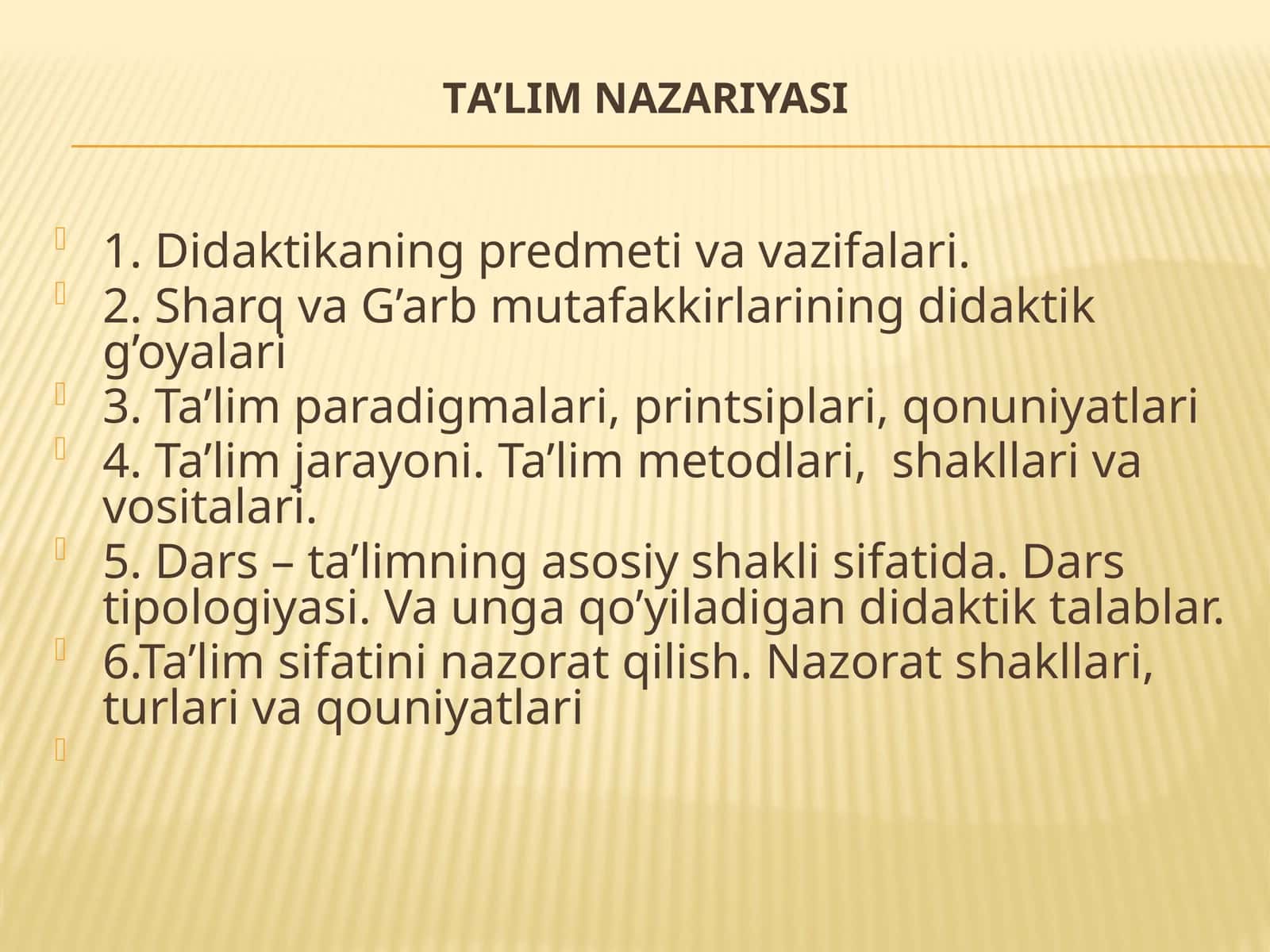 Ta’lim nazariyasi 1