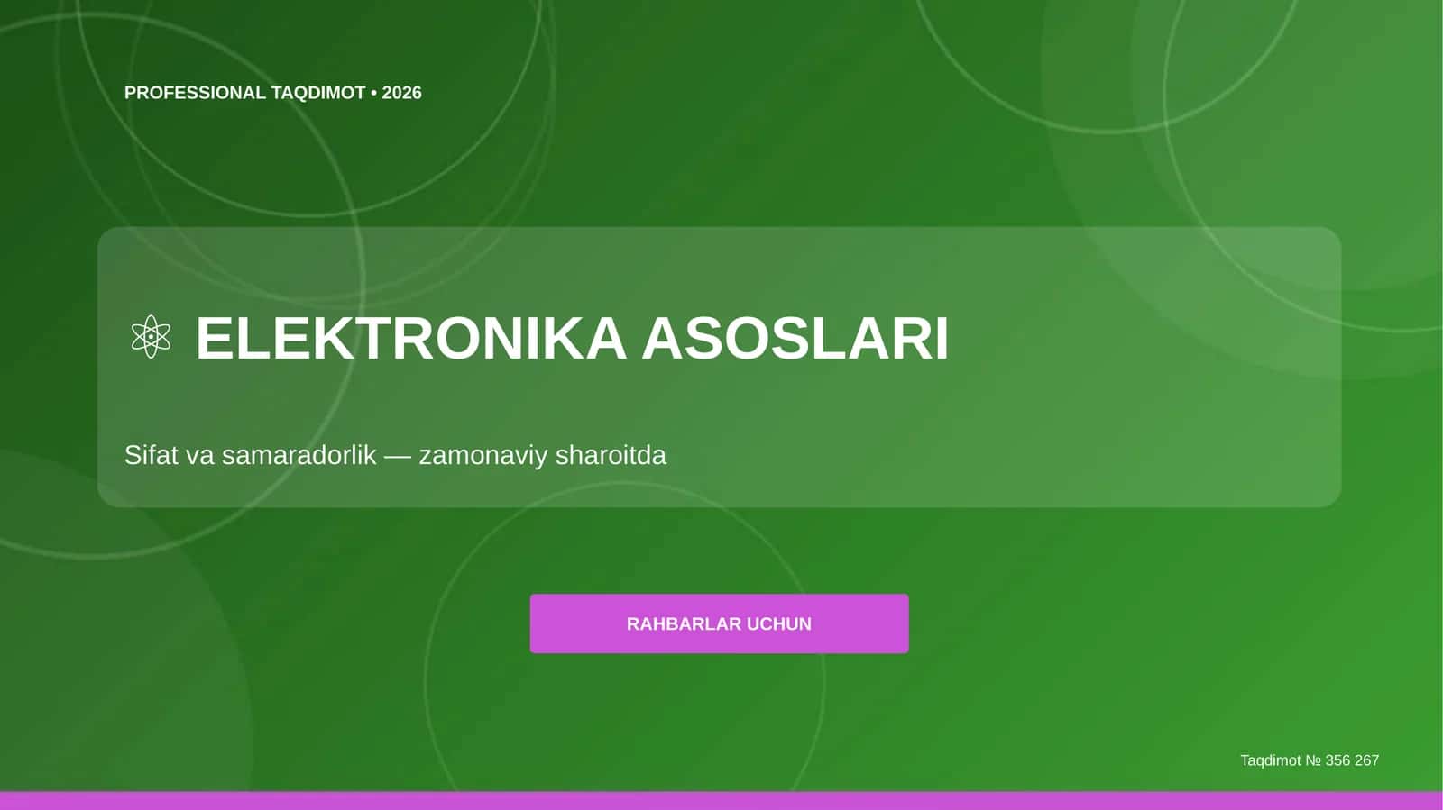 Elektronika asoslari: sifat va samaradorlik 1
