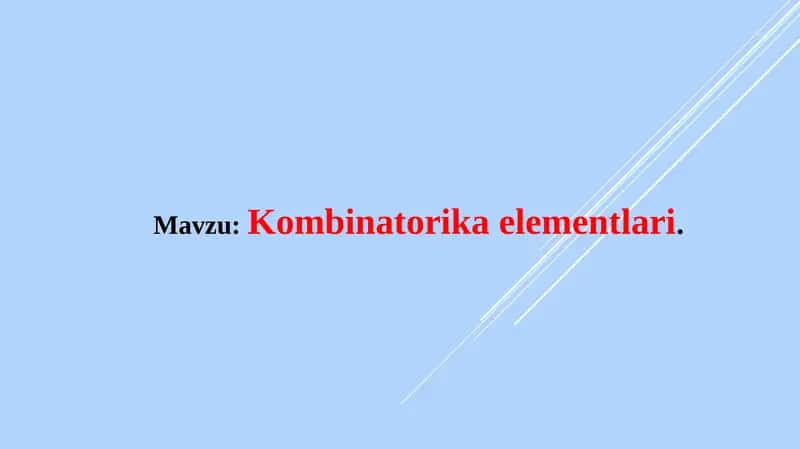 Kombinatorika elementlari 1