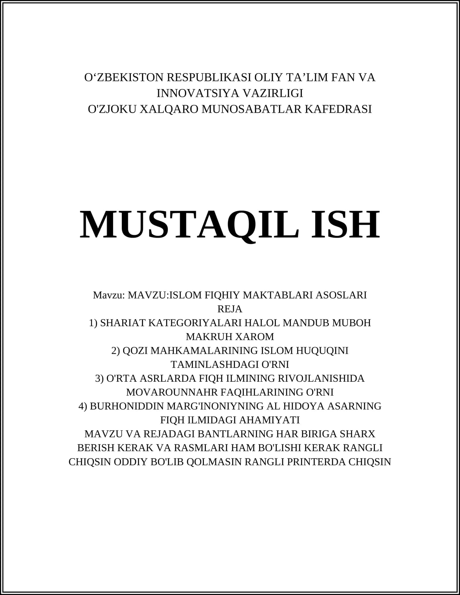 ISLOM FIQHIY MAKTABLARI ASOSLARI 1