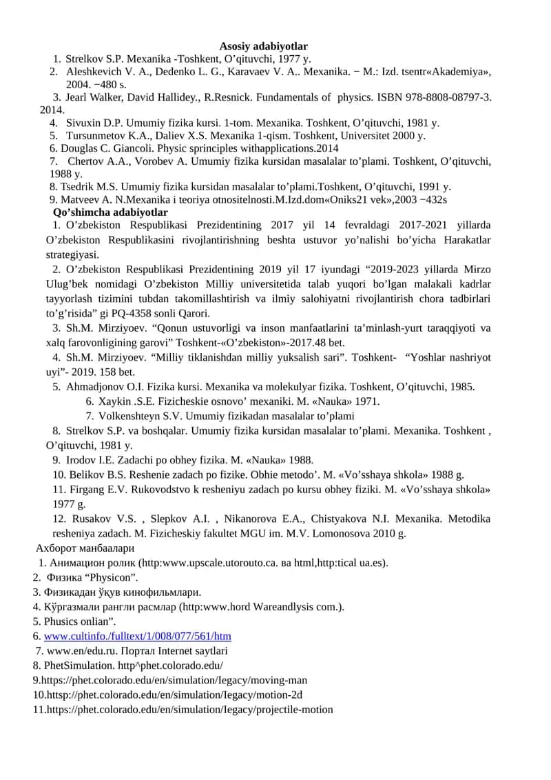 Umumiy fizika kursi 1