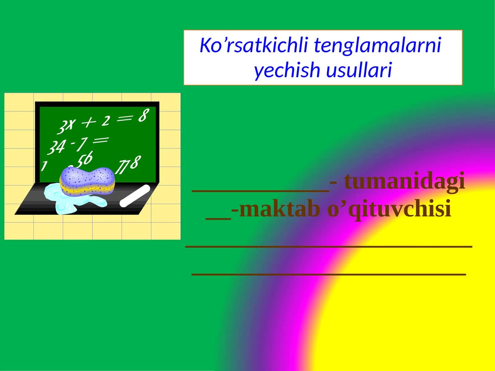 Ko’rsatkichlitenglama 1