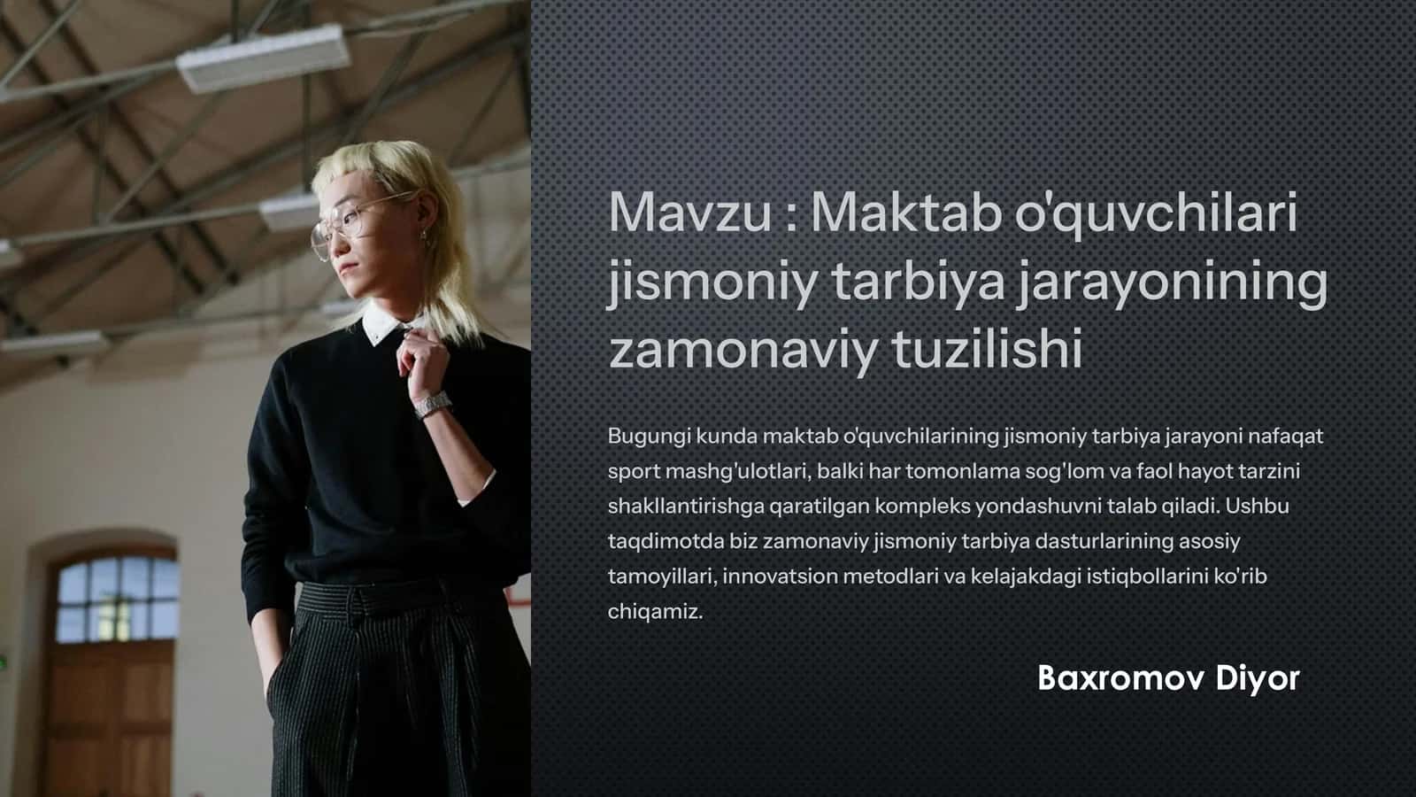 Maktab o'quvchilari jismoniy tarbiya jarayonining zamonaviy tuzilishi 1