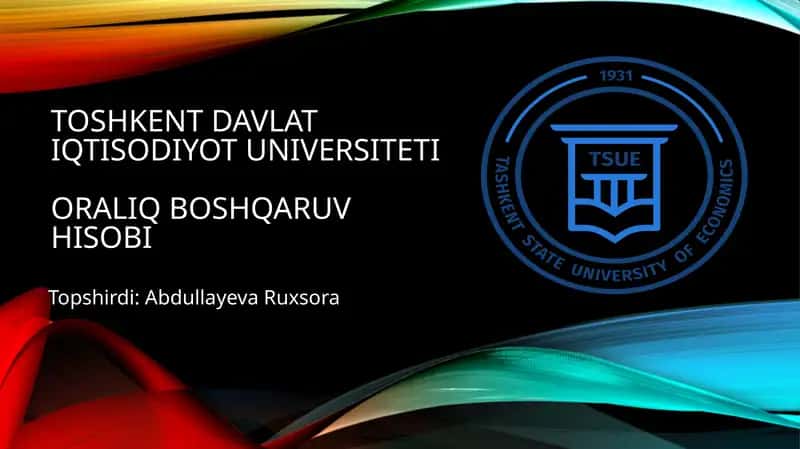 Mahsulot tannarxini kalkulyatsiya qilish va xarajatlarni hisobga olish boshqaruv hisobi 1