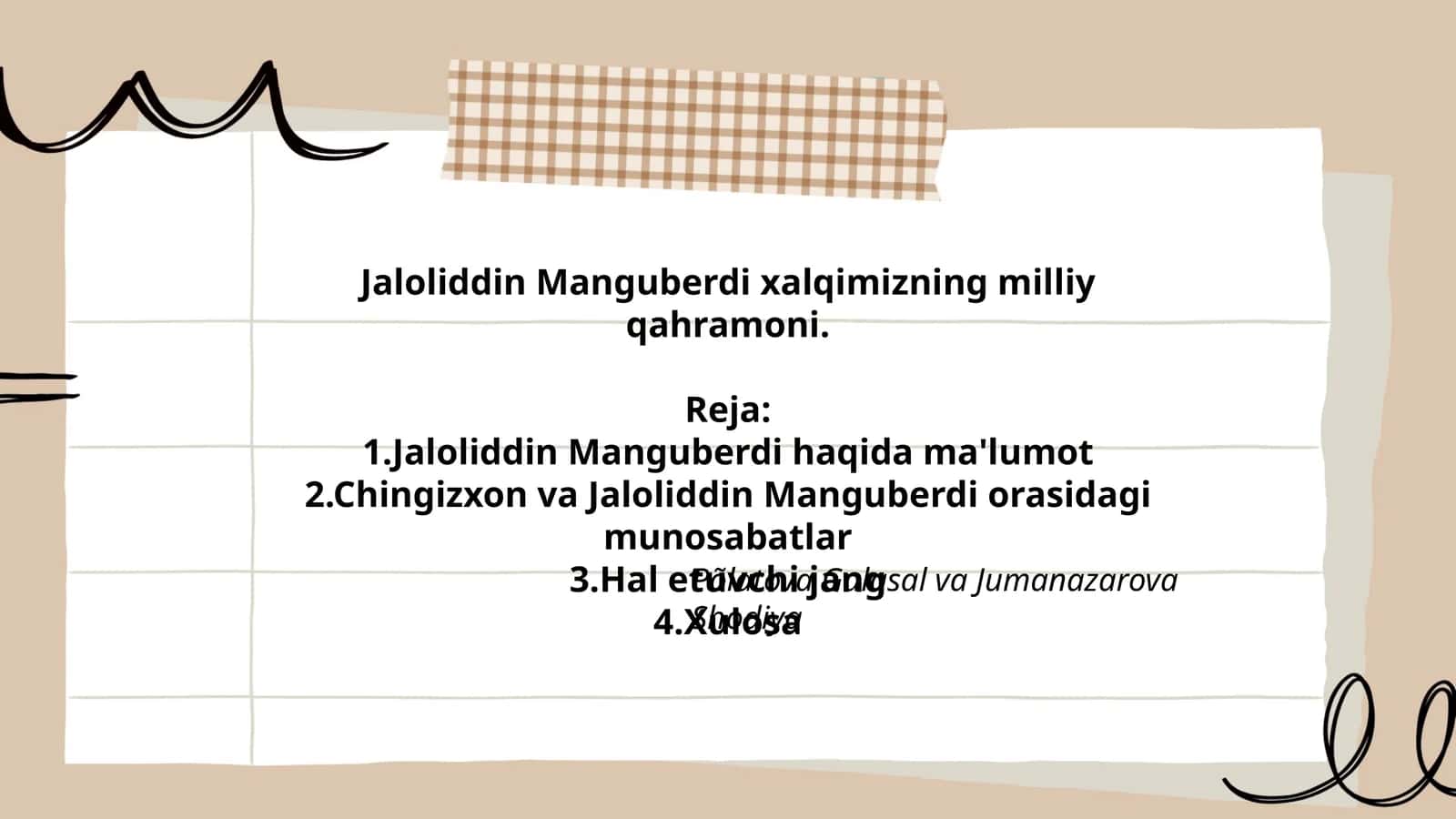 Jaloliddin Manguberdi haqida ma'lumot 1