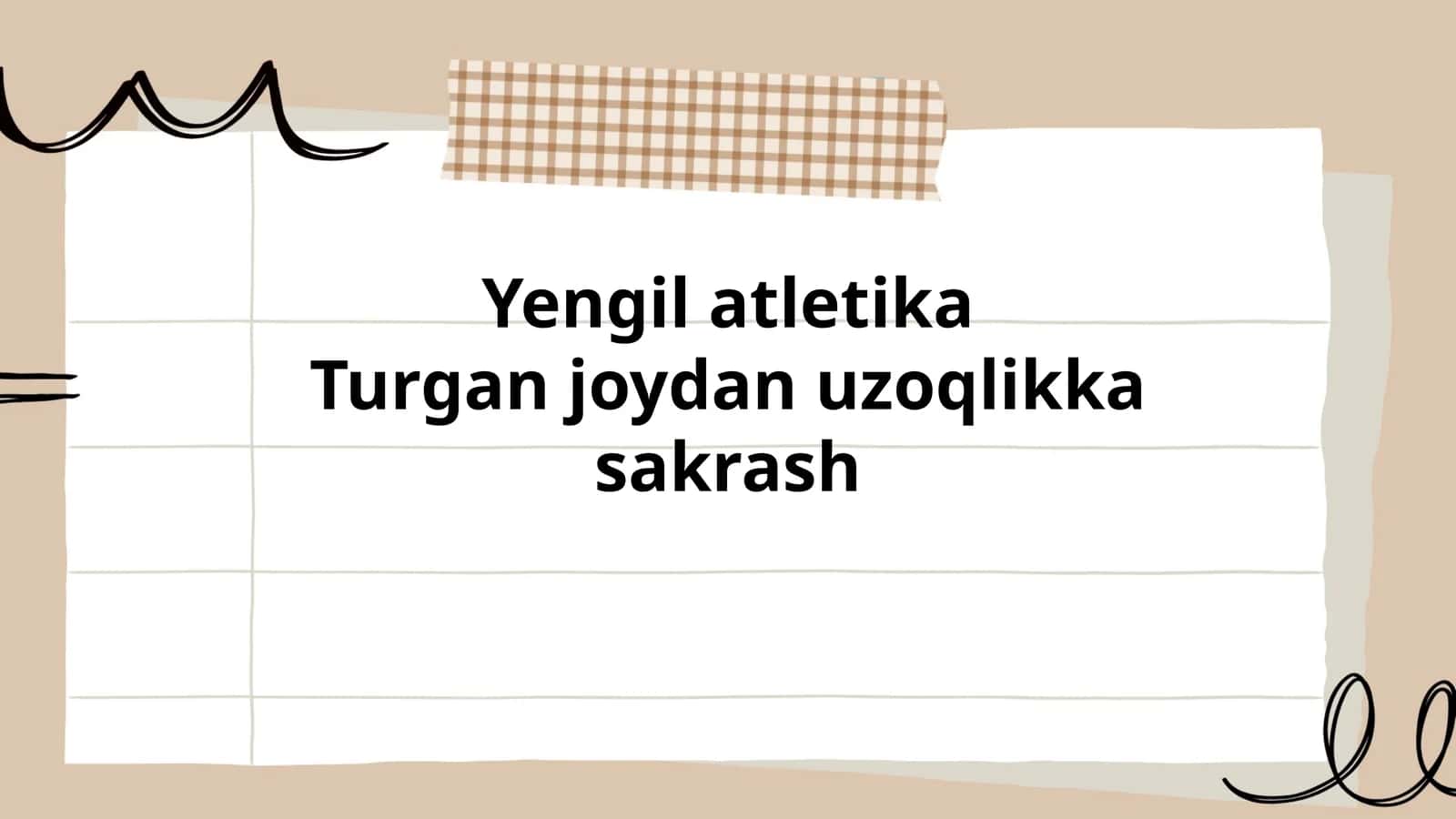 Turgan joydan uzoqlikka sakrash 1