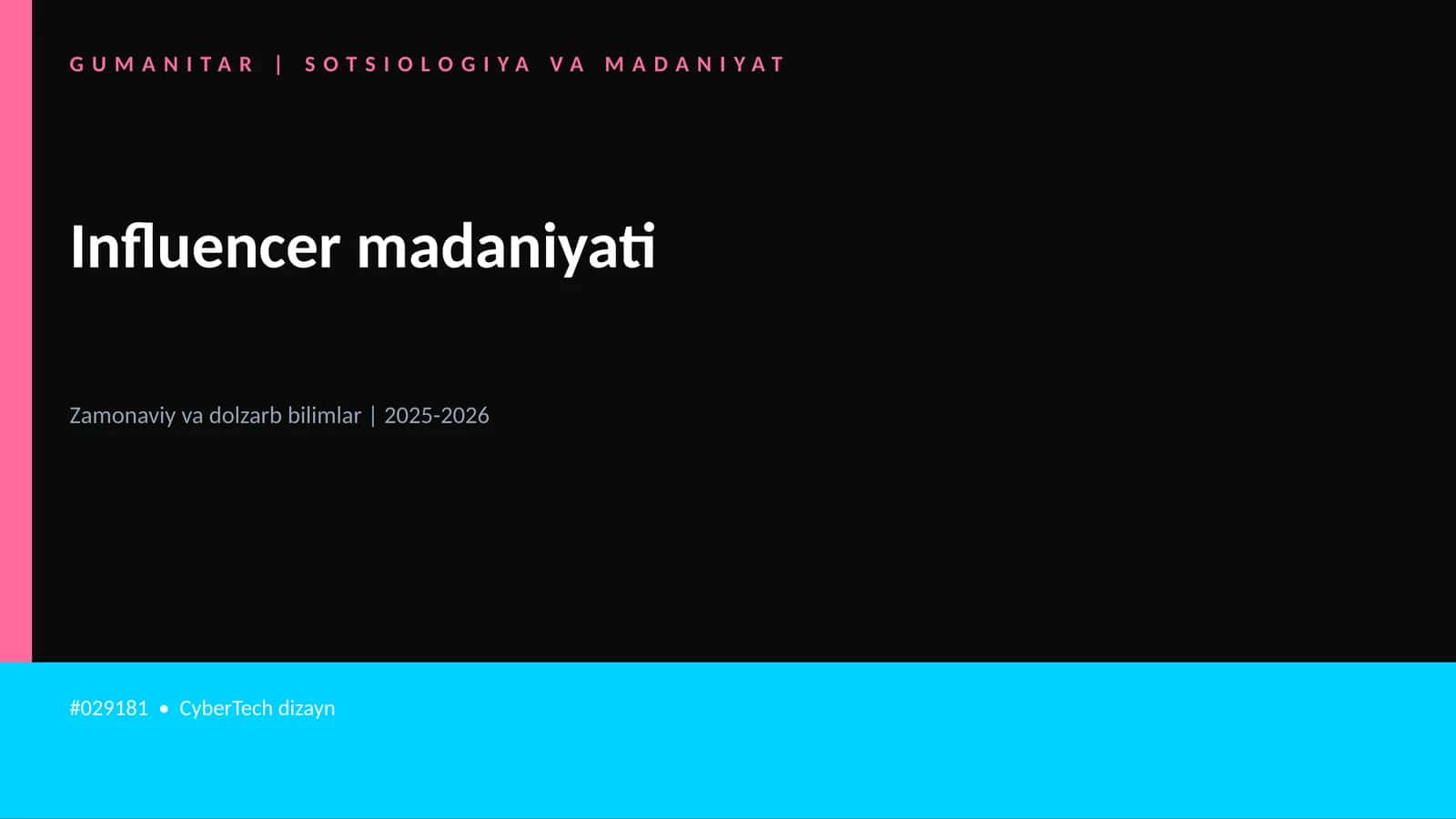 Influencer madaniyati 1