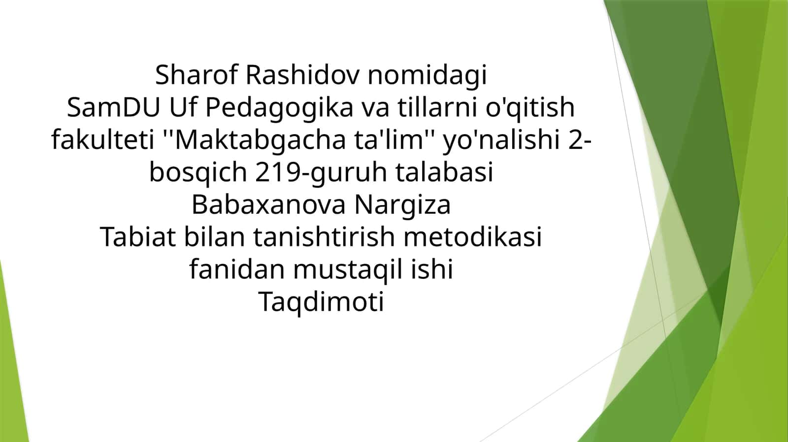 O'rtaguruhdagi tabiatga oid o'yinlarni tashkil etishning mashg'ulotishlanmalarini tuzish 1