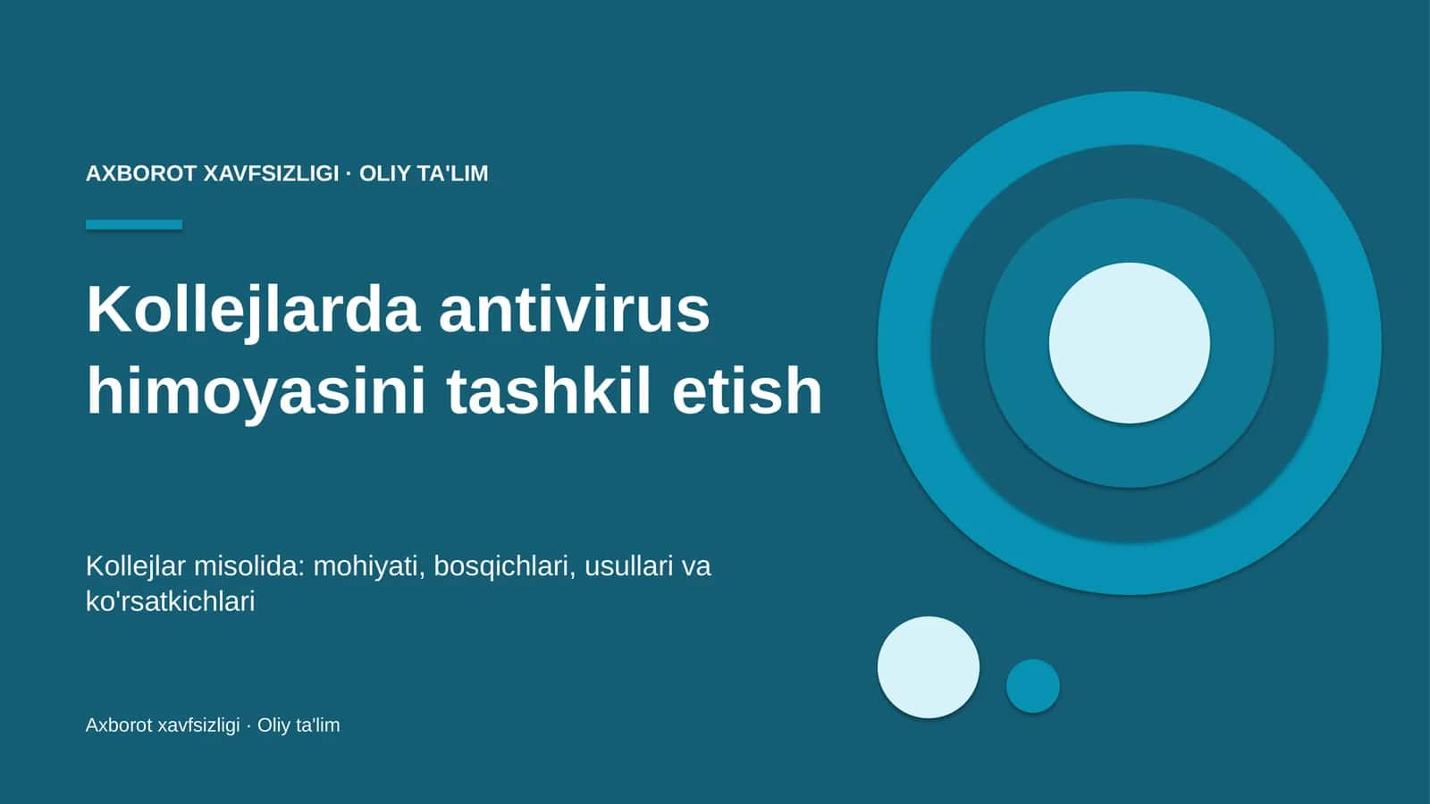 Kollejlarda antivirus himoyasini tashkil etish 1