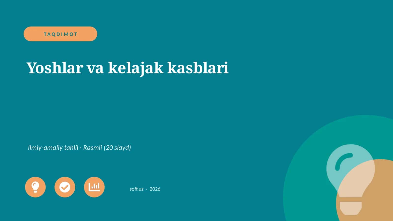 Yoshlar va kelajak kasblari Ilmiy-amaliy tahlil 1