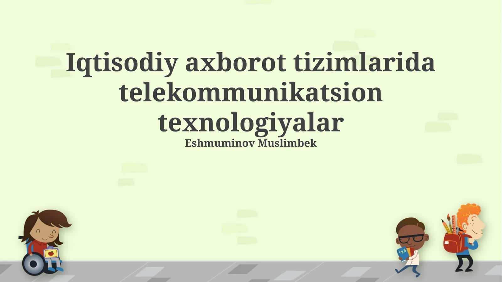 Iqtisodiy axborot tizimlarida telekommunikatsion texnologiyalar 1