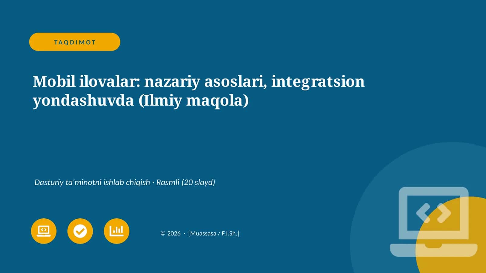 Mobil ilovalar: nazariy asoslari, integratsion yondashuvda (Ilmiy maqola) 1