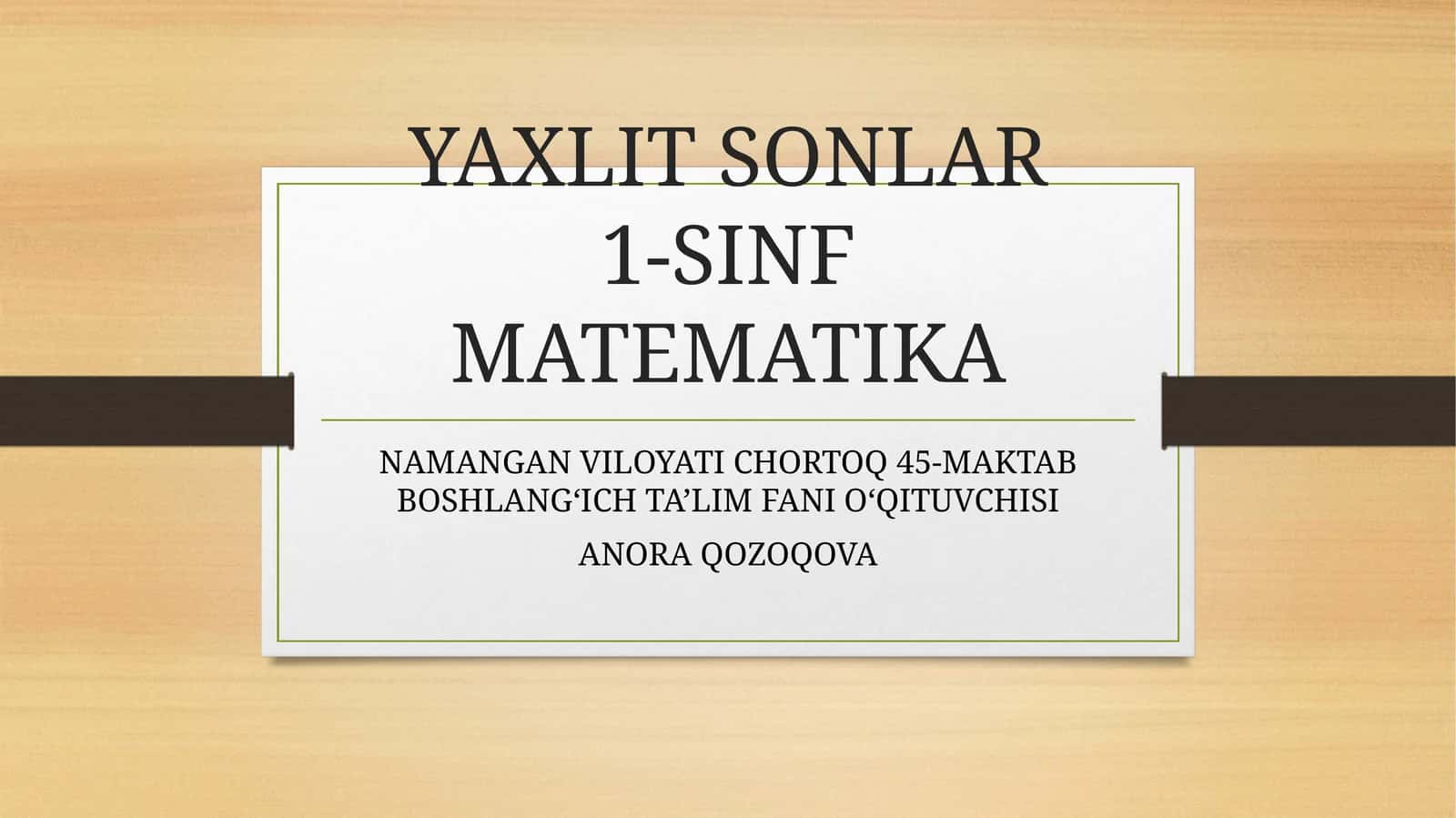 YAXLIT SONLAR1-SINF MATEMATIKA 1