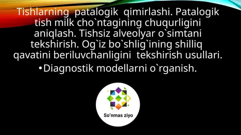 Tishlarning patologik qimirlashini tekshirish 1