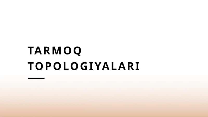 Tarmoq topologiyalari 1
