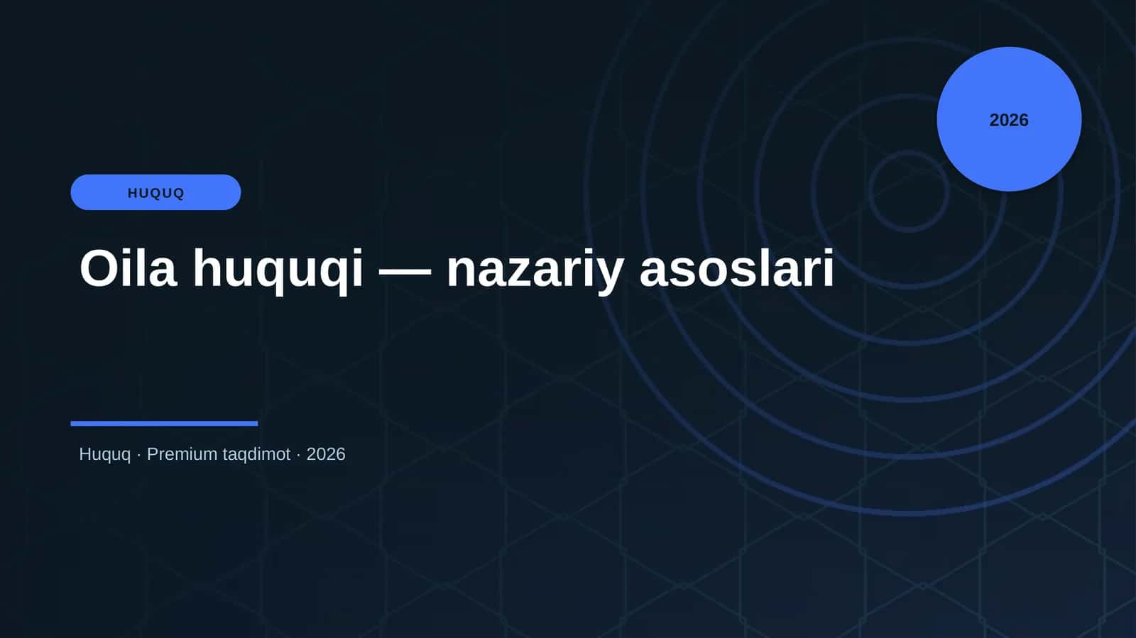 Oila huquqi — nazariy asoslari 1