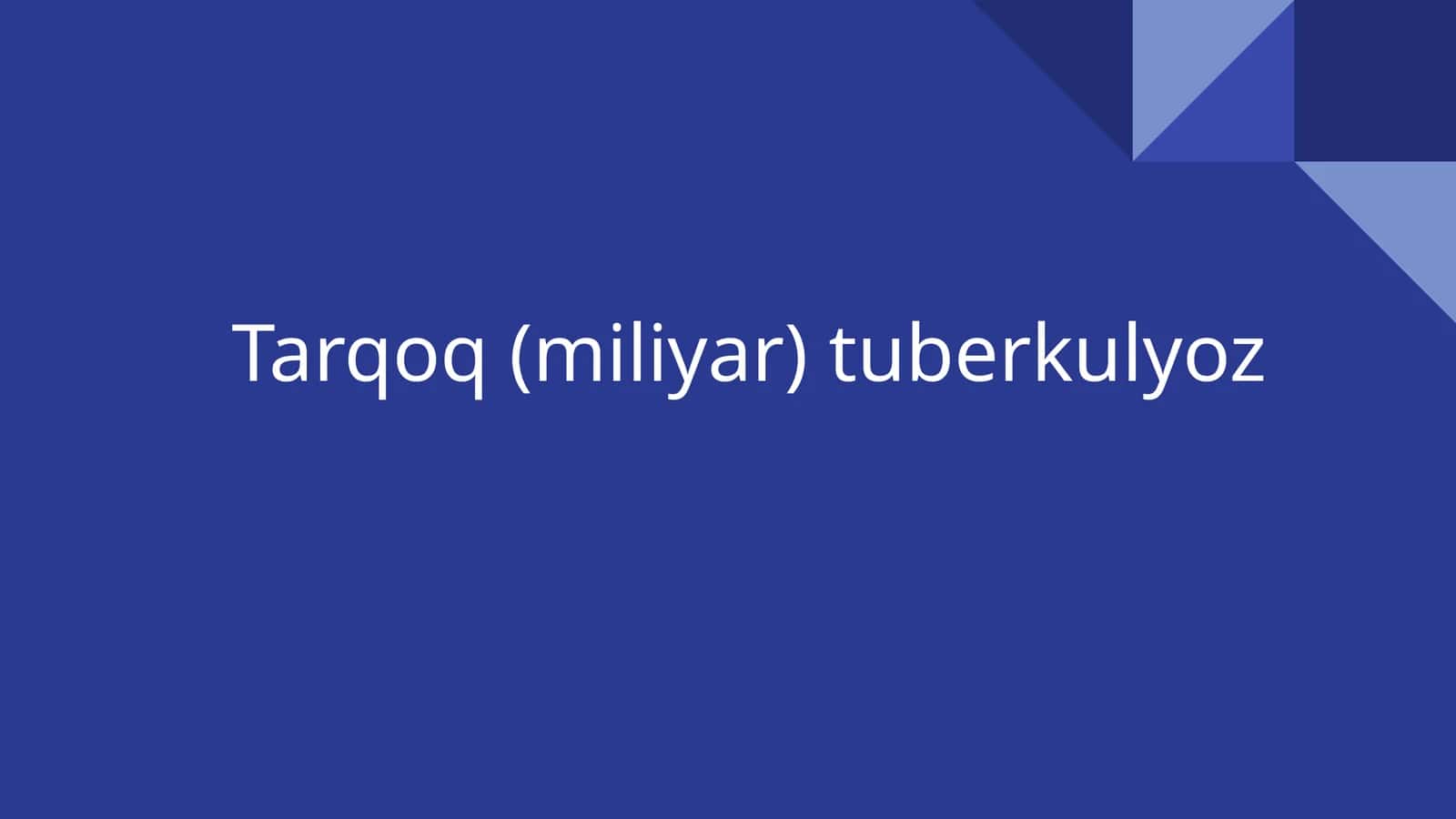 Tarqoq (miliyar) tuberkulyoz 1
