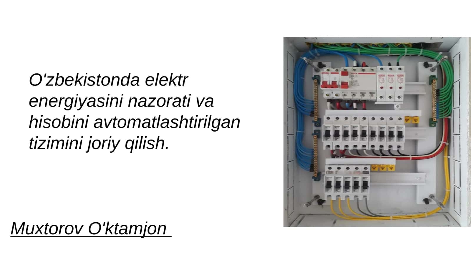 Elektr energiyasini nazorati va hisobini avtomatlashtirilgan tizimini joriy qilish 1