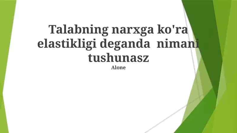 Talabning Narx Elastikligi 1