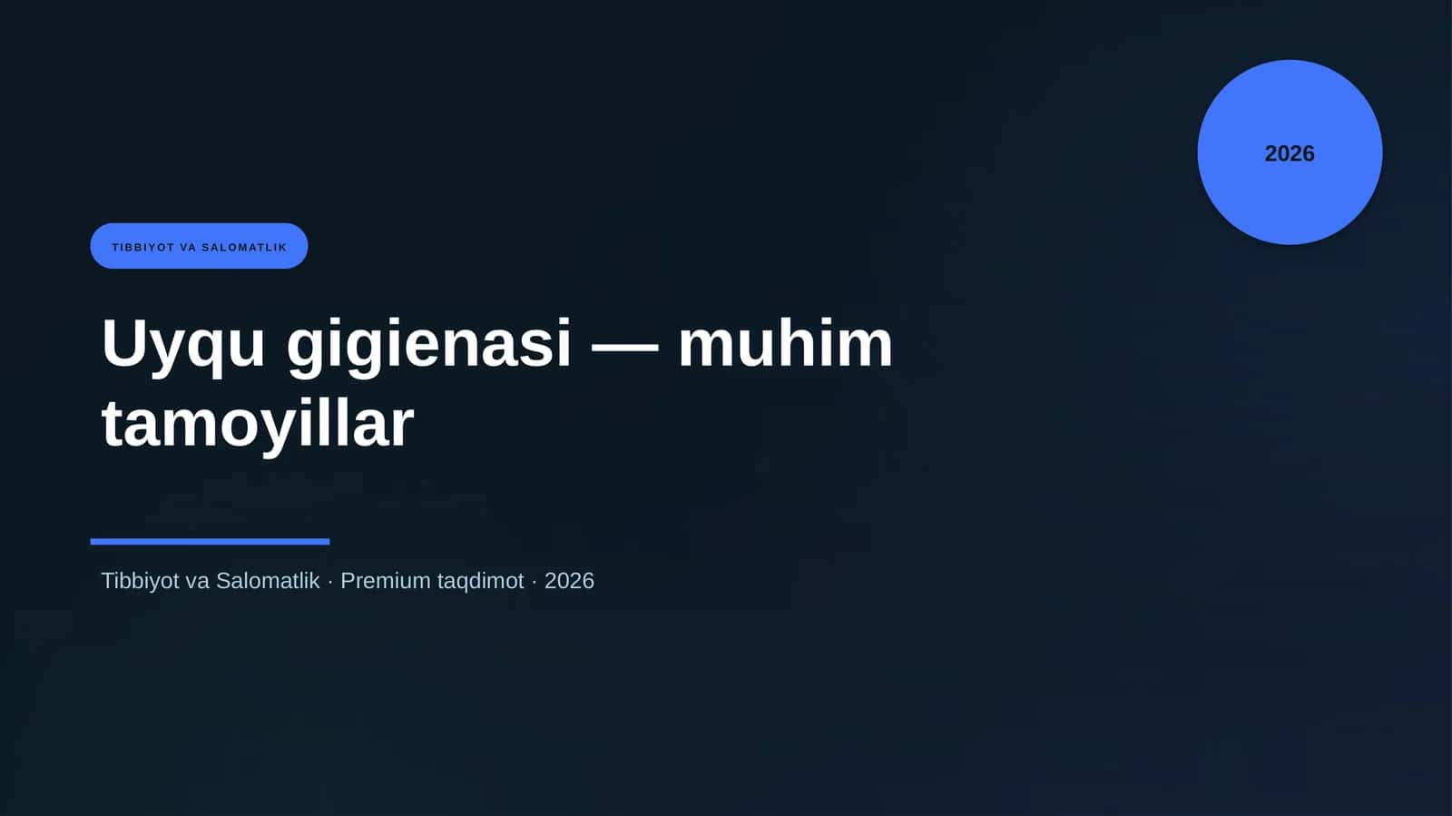 Uyqu gigienasi — muhim tamoyillar 1