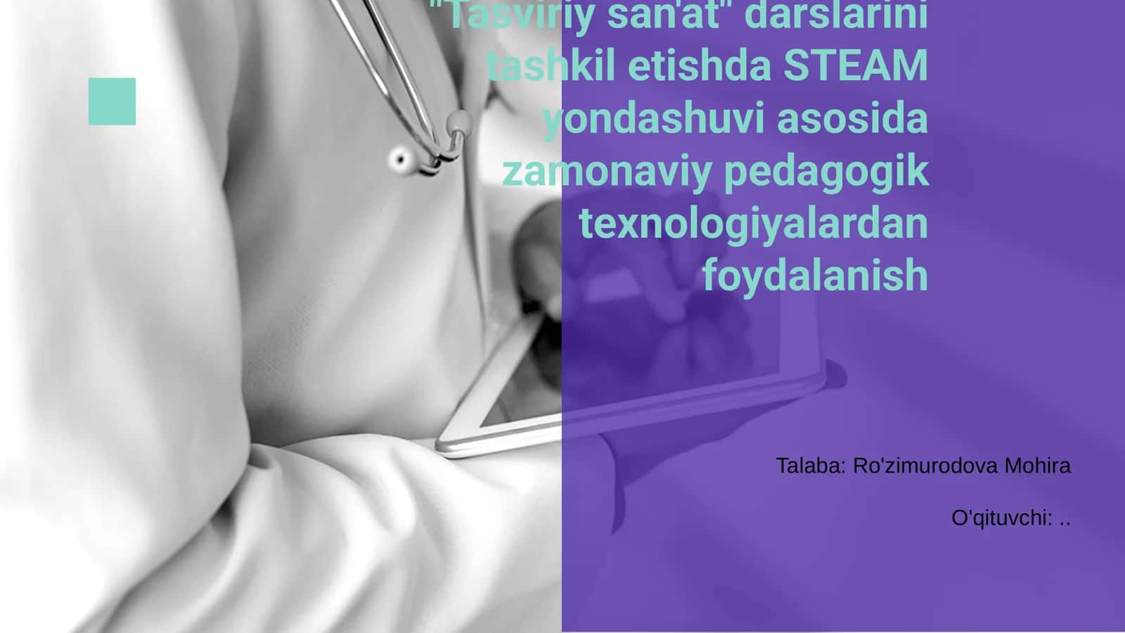 Tasviriy san'at darslarini tashkil etish 1