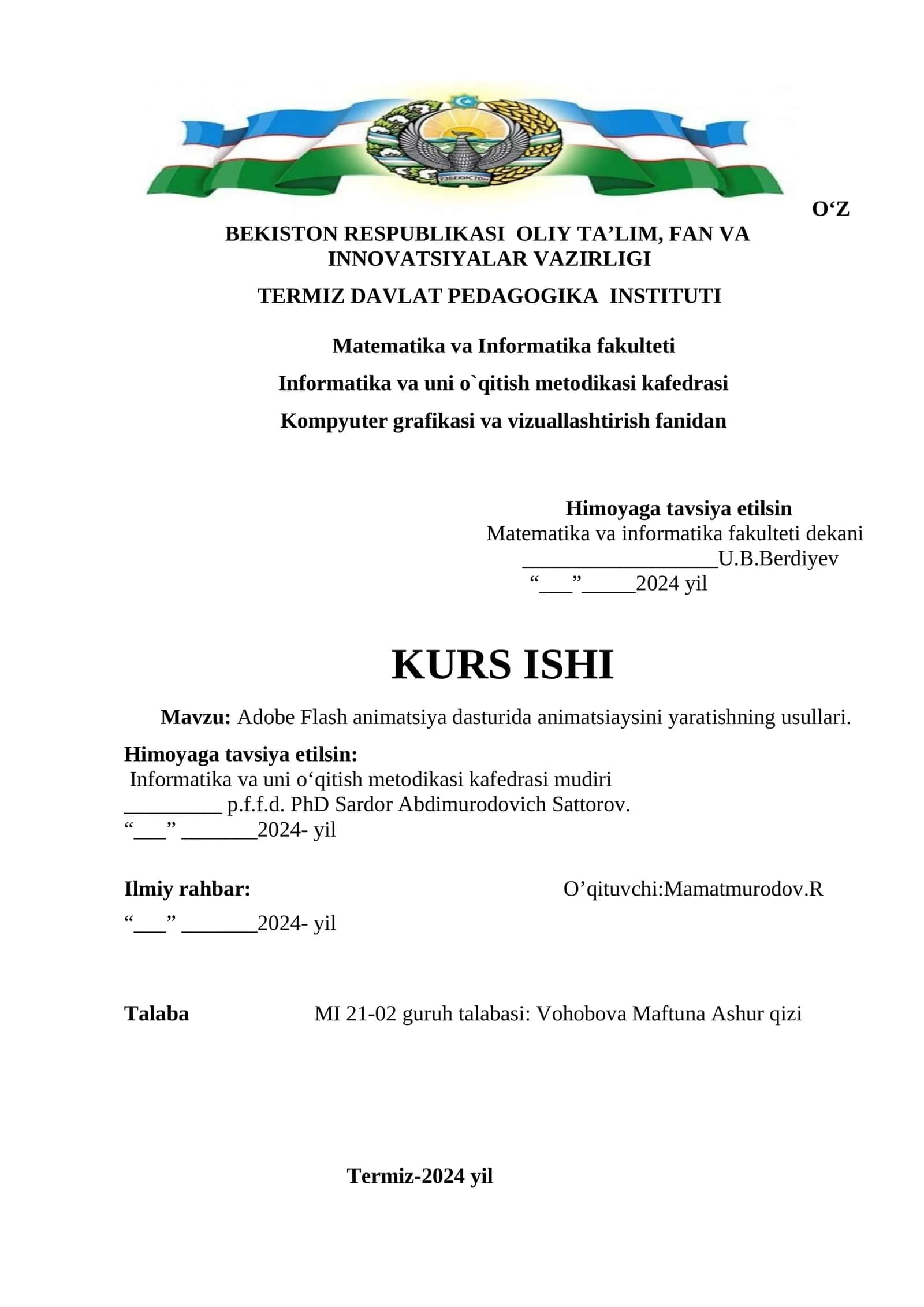 Adobe Flash animatsiya dasturida animatsiaysini yaratishning usullari 1