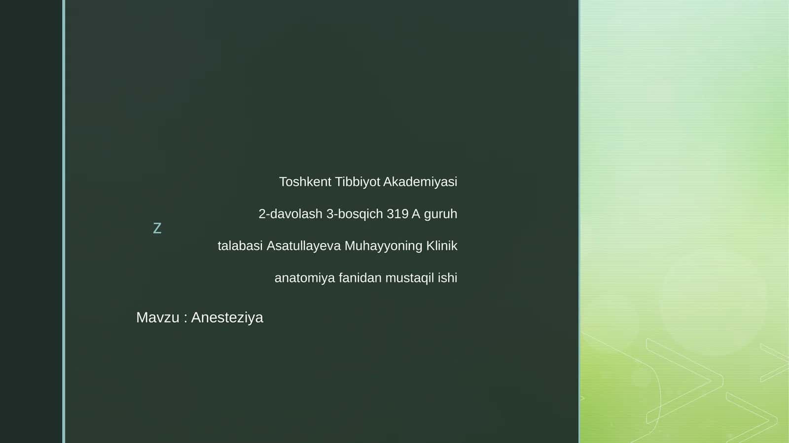 Klinik anesteziya 1