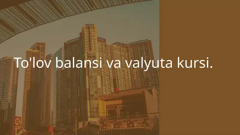 To'lov balansi va valyuta kursi. 1