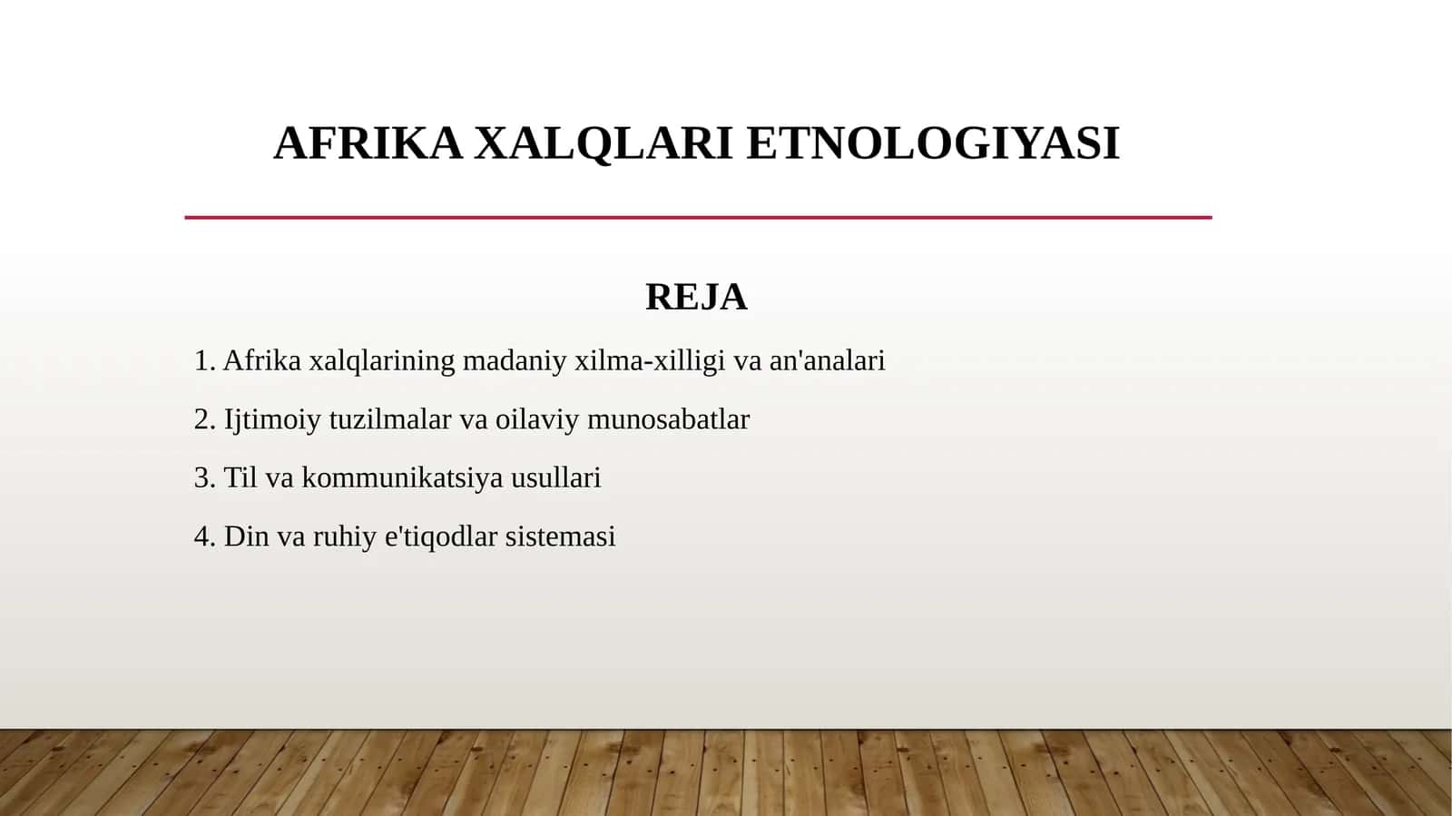 Afrika xalqlari etnologiyasi 1