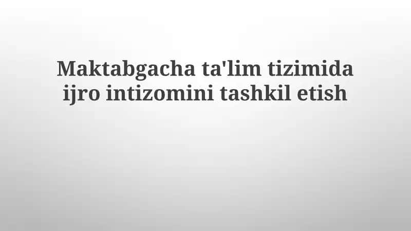 Ijro intizomi 1