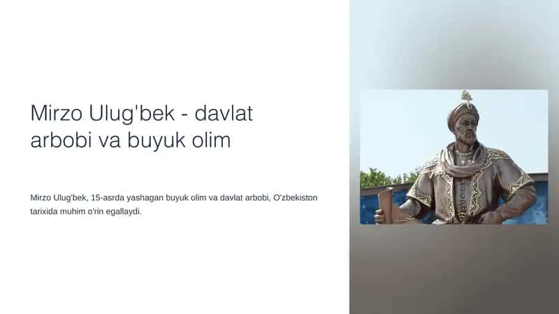 Mirzo Ulug'bek - davlat arbobi va buyuk olim 1