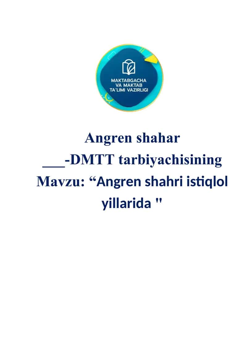 Angren shahri istiqlol yilarda 1