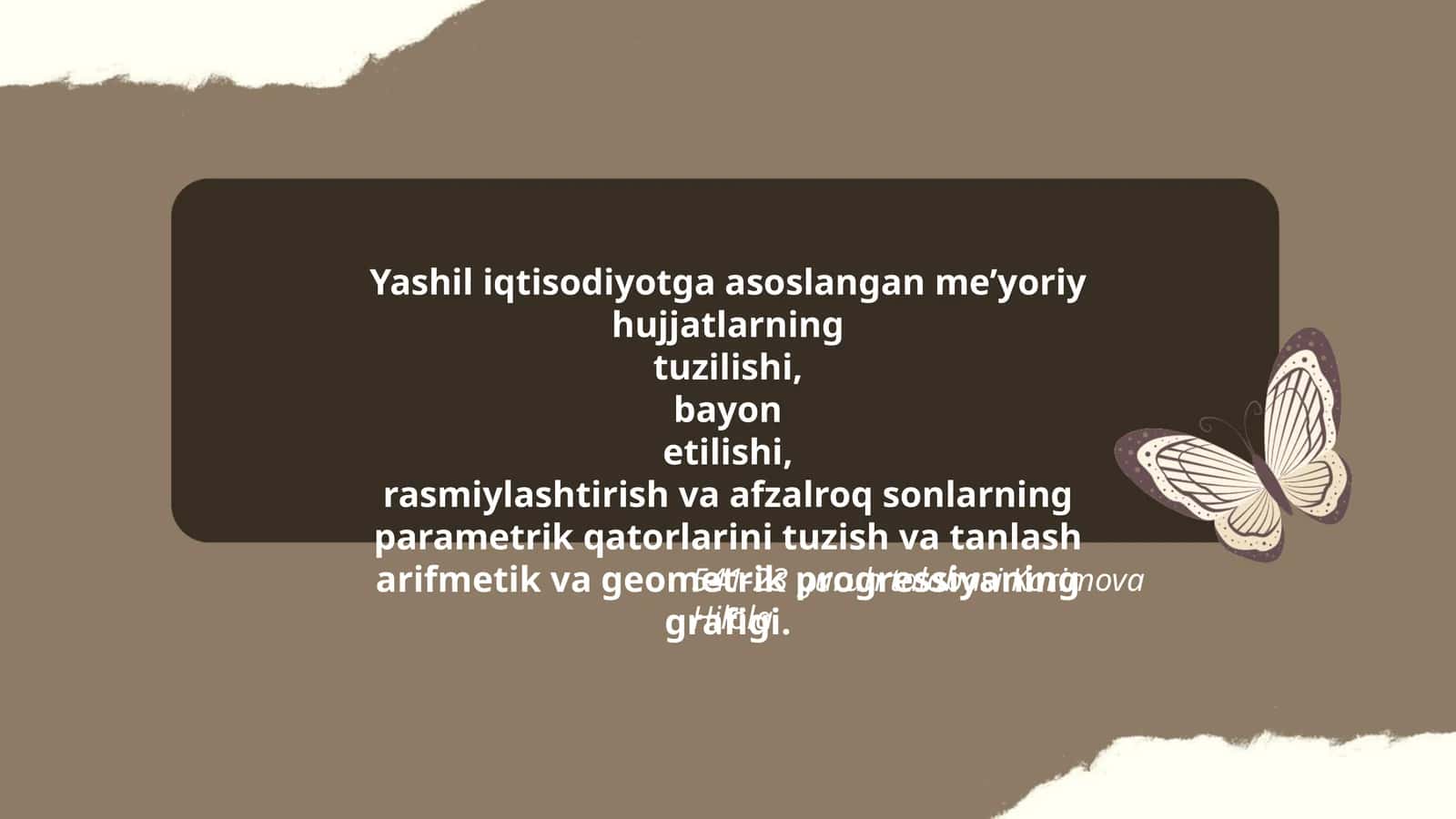 Yashil iqtisodiyotga asoslangan me’yoriy 1