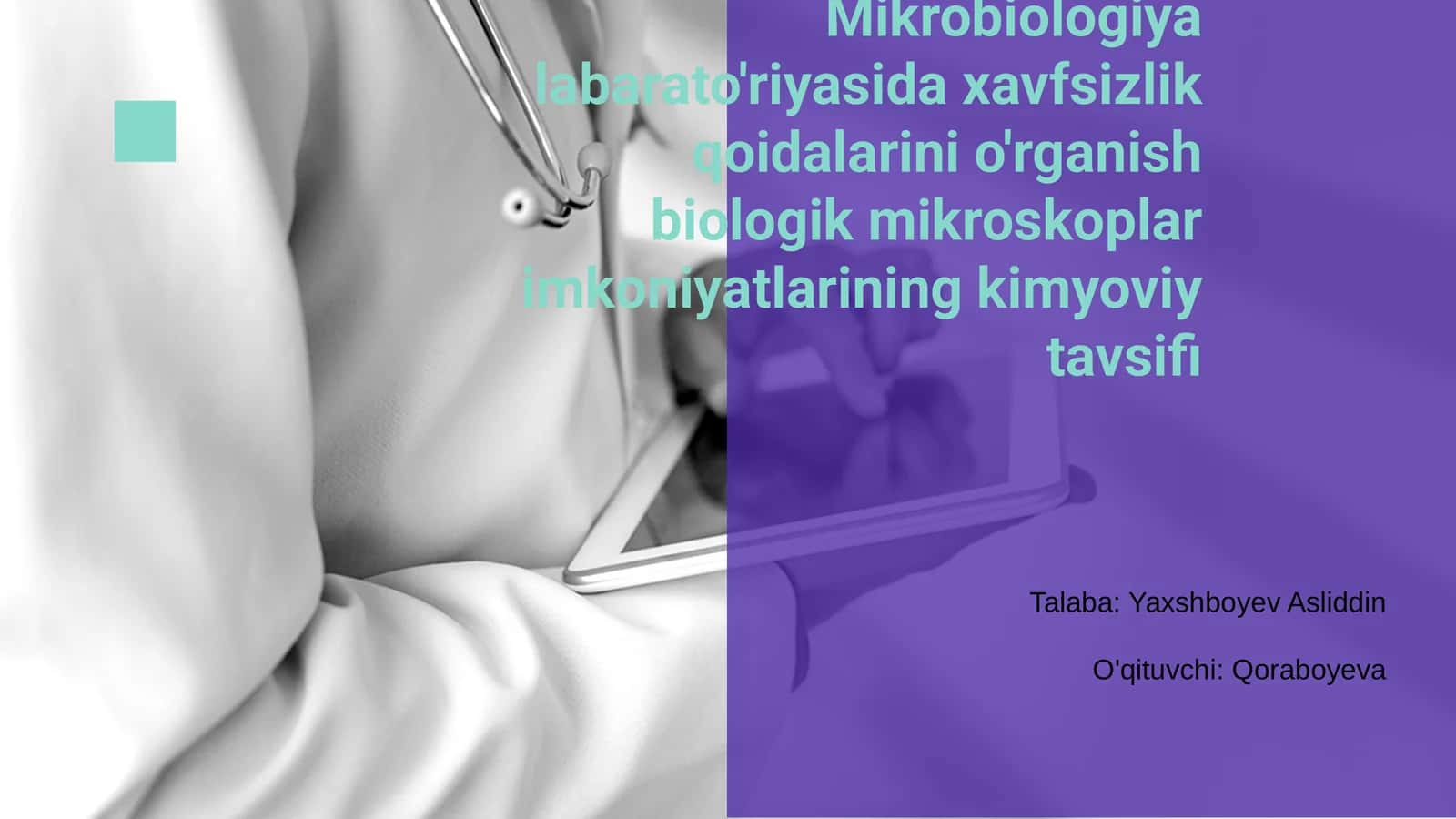 Mikrobiologiya laboratoriyasida xavfsizlik qoidalari 1