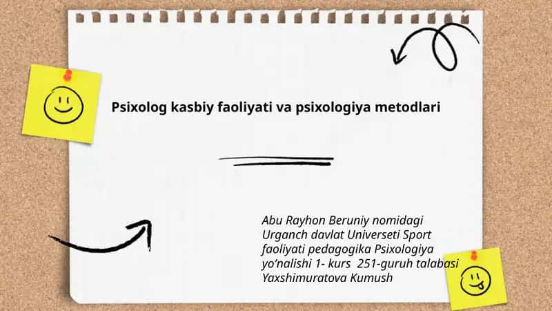 Psixolog kasbiy faoliyati va psixologiya metodlari 1