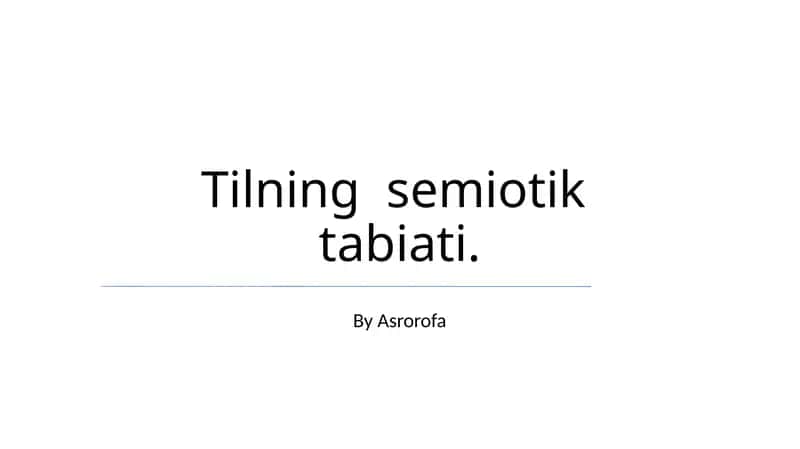 Tilning semiotik tabiati 1