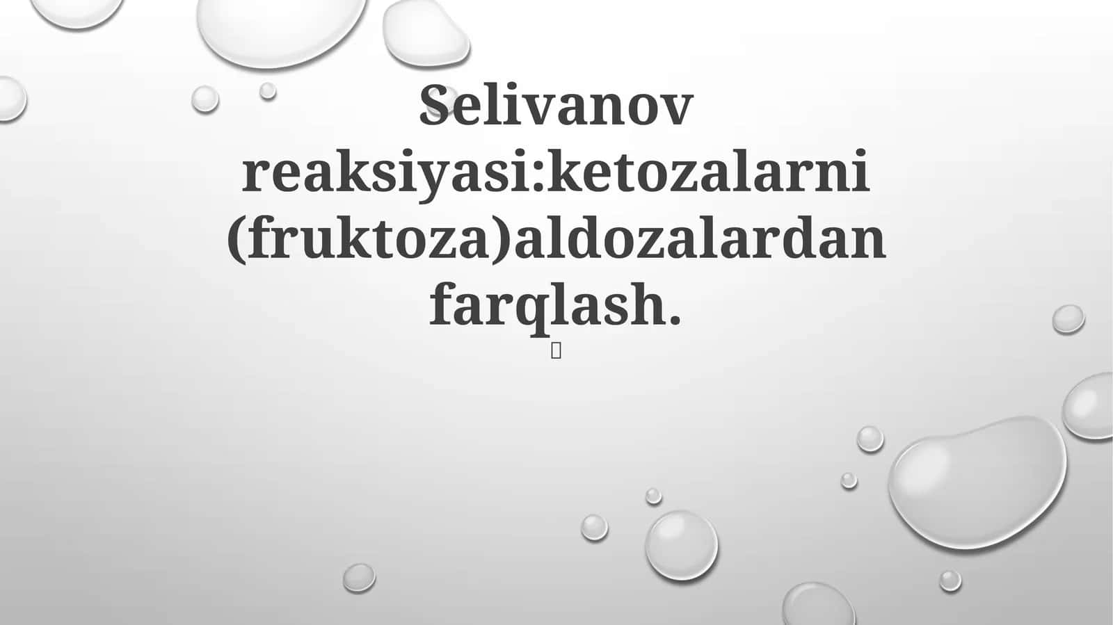 Selivanov reaksiyasi 1