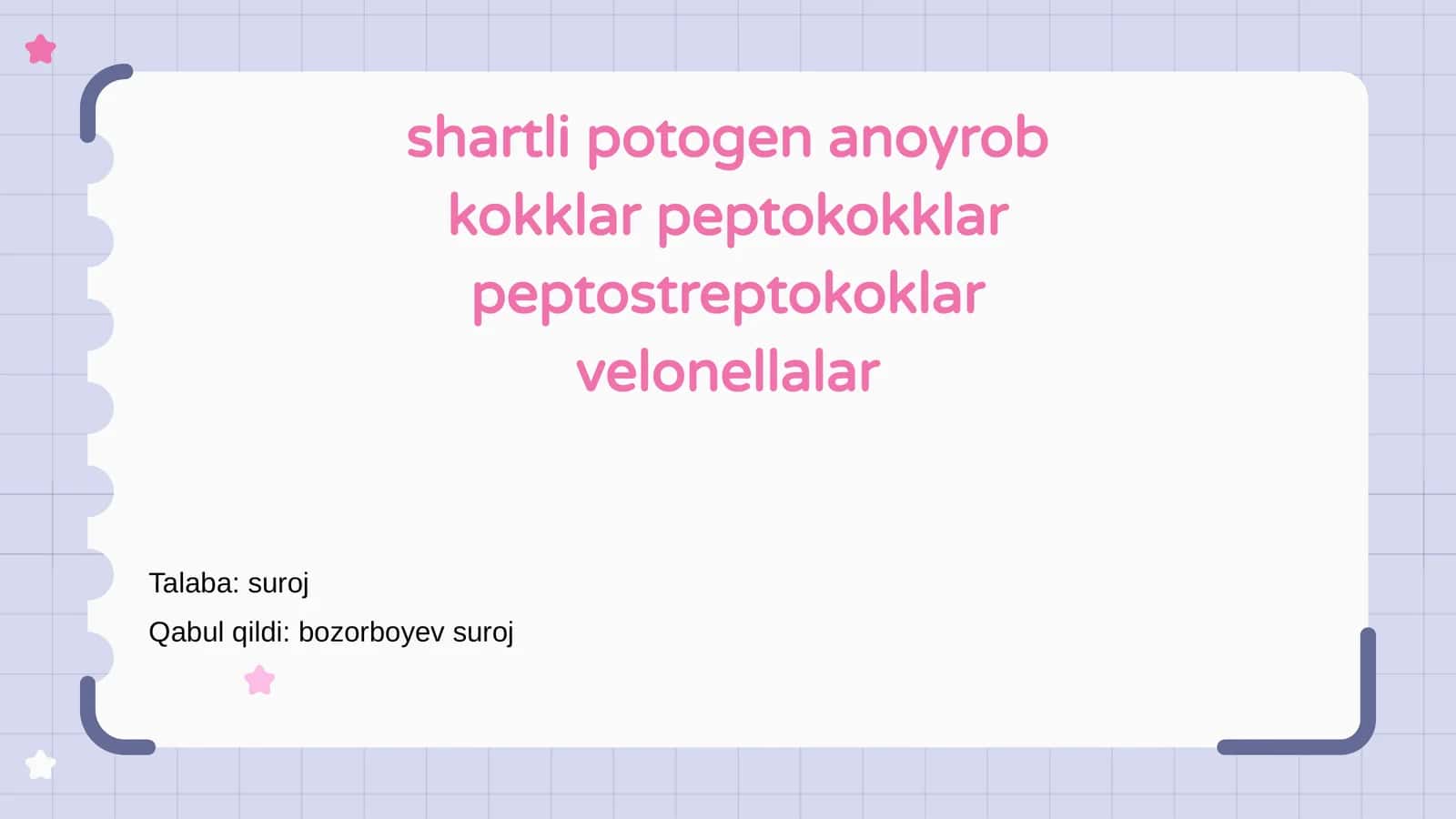 Shartli patogen anaerob kokklarning umumiy ko'rinishi 1